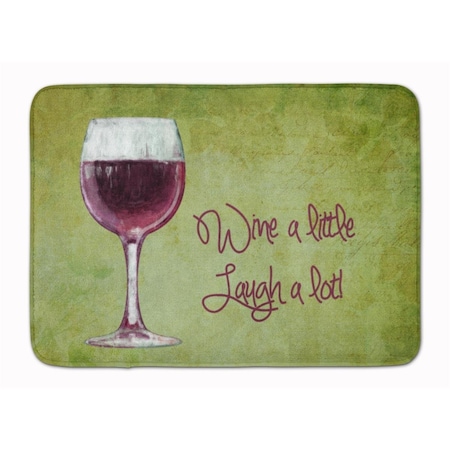 Carolines Treasures Wine a Little Laugh a Lot Machine Washable Memory Foam Mat SB3067RUG